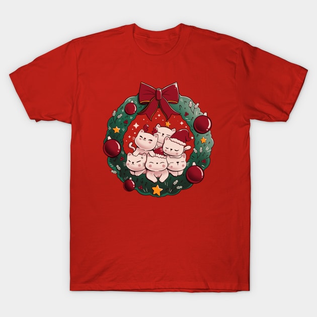 Kitty Garland Cat Christmas by Tobe Fonseca T-Shirt by Tobe_Fonseca